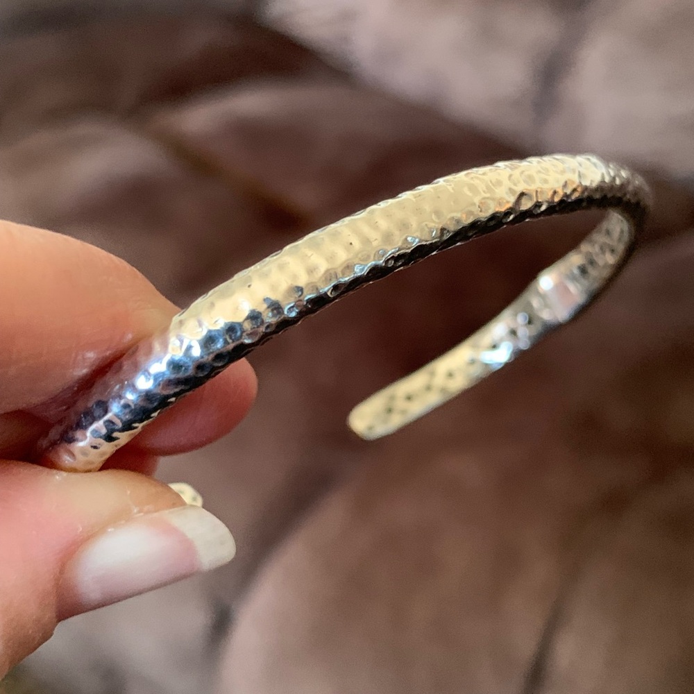 Sarda Sterling Silver Hammered Silver Cuff Bracelet